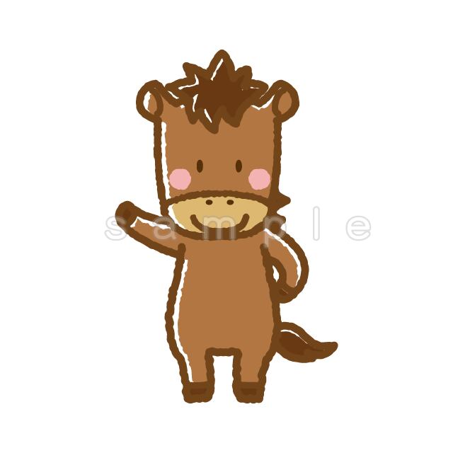 馬(E006)AI | イラストショップくま｜商用利用OKのかわいいイラストの