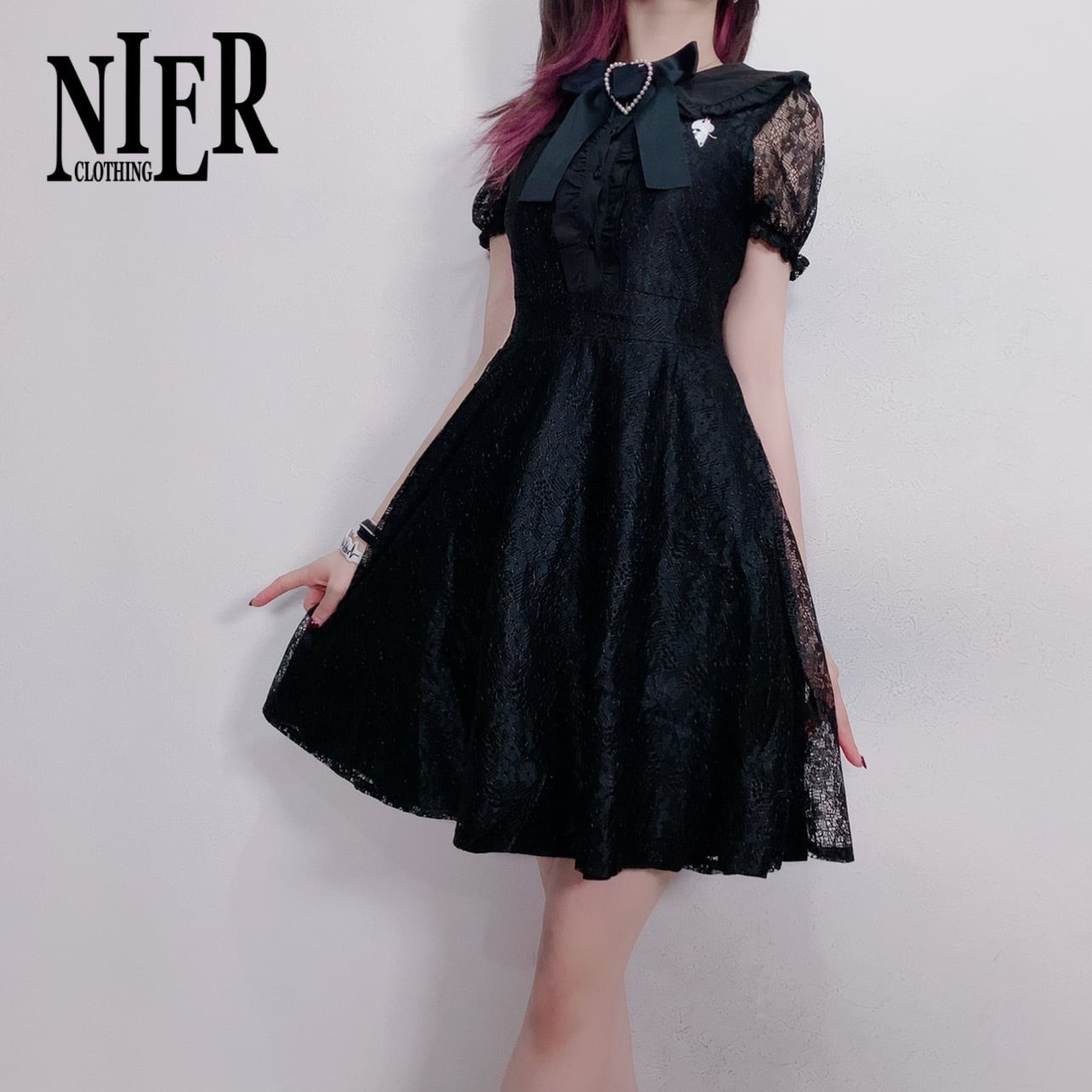 NieR総レースワンピース【取り外し可能リボンブローチ付き】 NIER CLOTHING