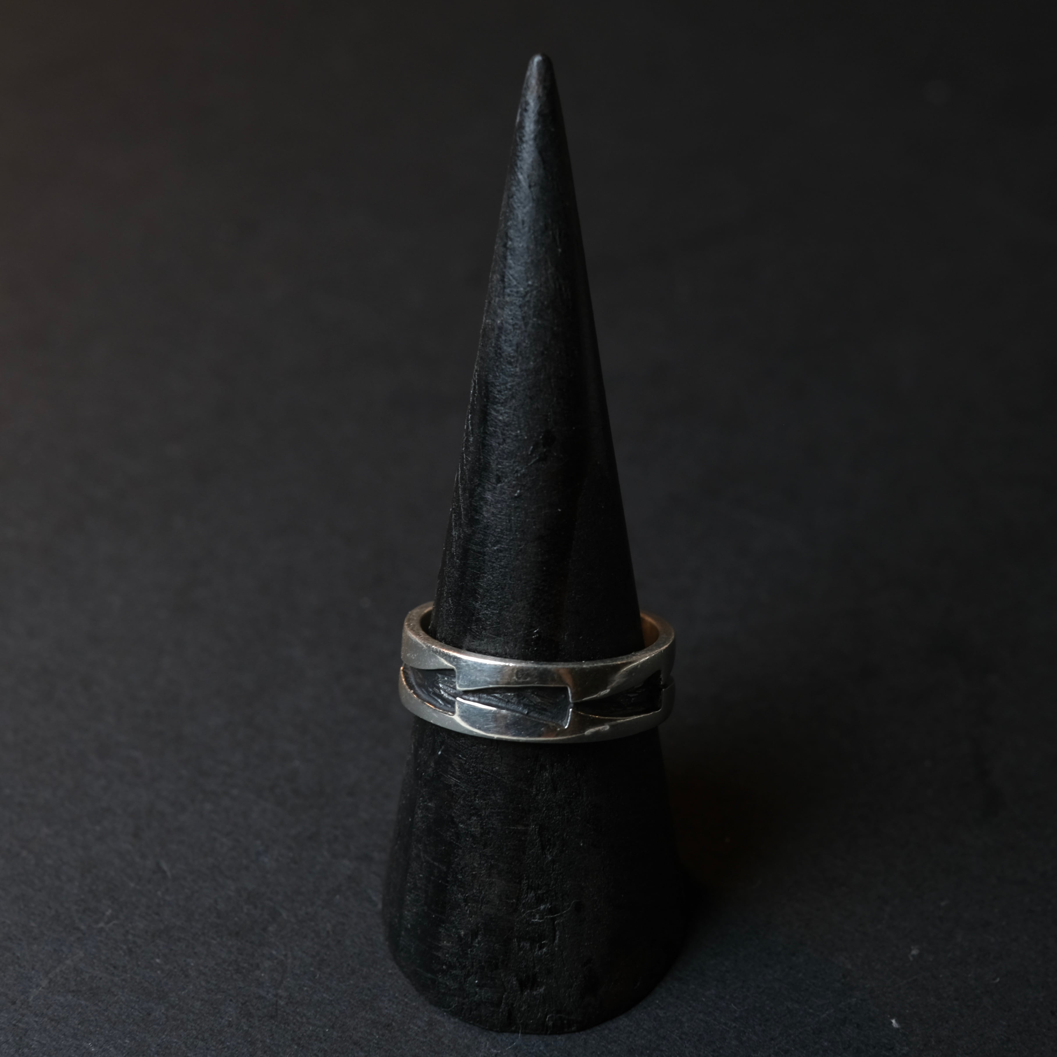 別注 シルバー925 silver 彫りデザインリング/軽研磨仕上げ/16号