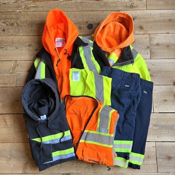 1点物◇黒蛍光色リフレクター反射板リバーシブルジャケット古着Lメンズ