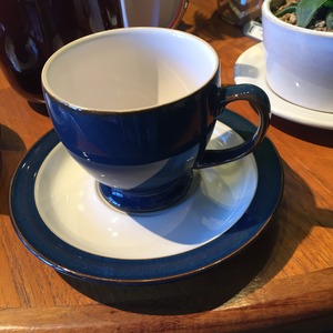 イギリス デンビー 2客セット カップ&ソーサー ブルー ビンテージ