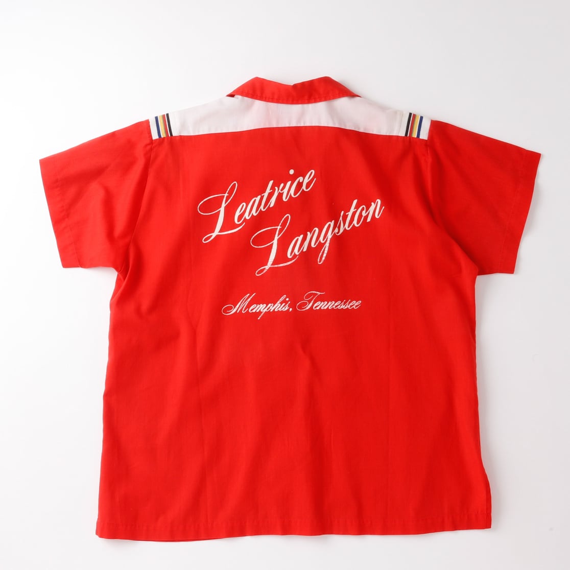 極美品】70s special Vintage bowling shirt open collar shirt RED S