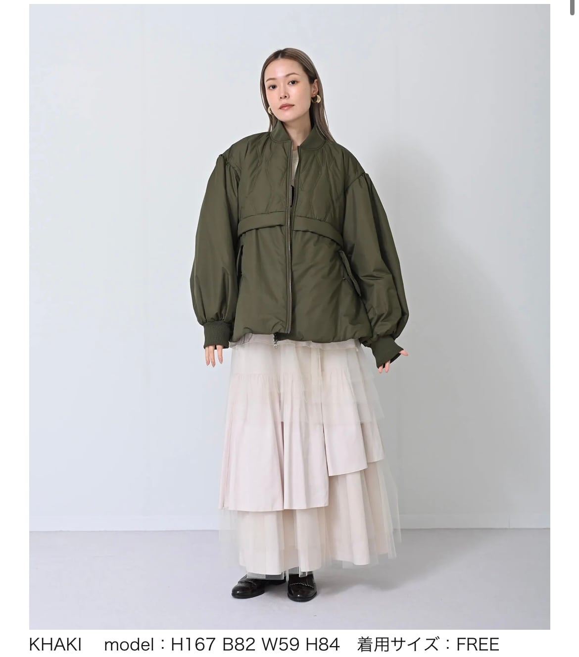 HERENCIA 】Quilted Sleeve Voluminous Coat | valance 福井
