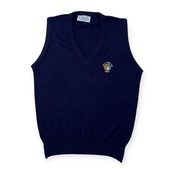 70s 80s USA製 Pickering 刺繍入り Vネック ニット ベスト サイズ M /ネイビー/アメリカ製/ビンテージ