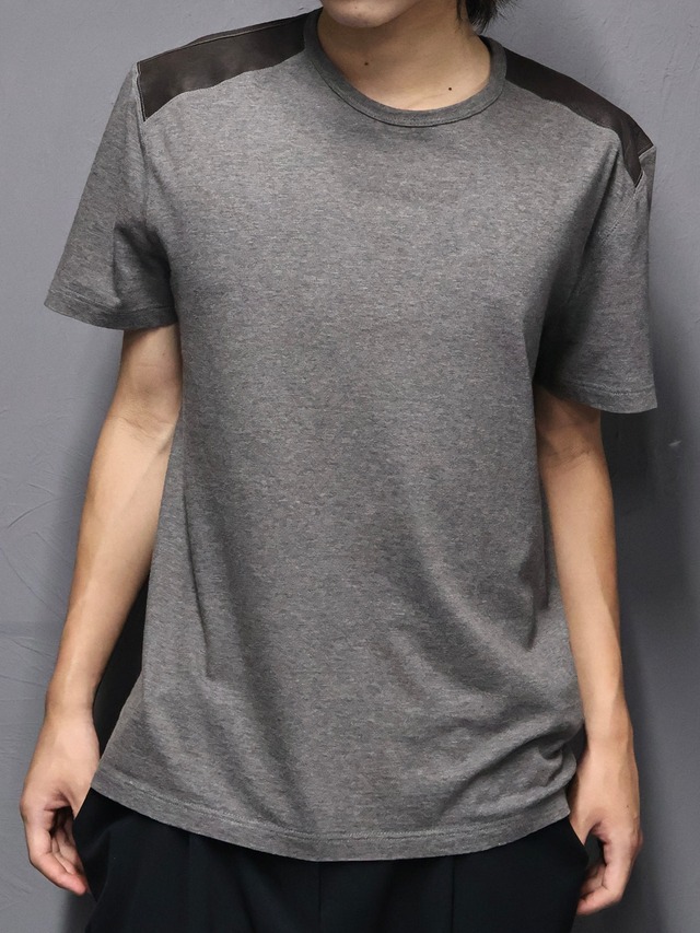 【GUCCI】leather switching t-shirt