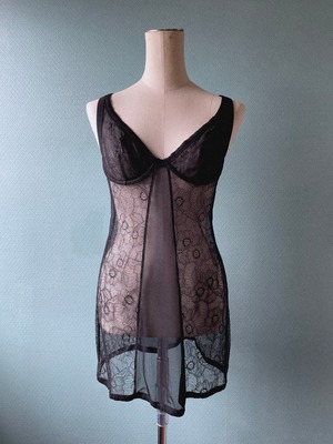 black lace design slip