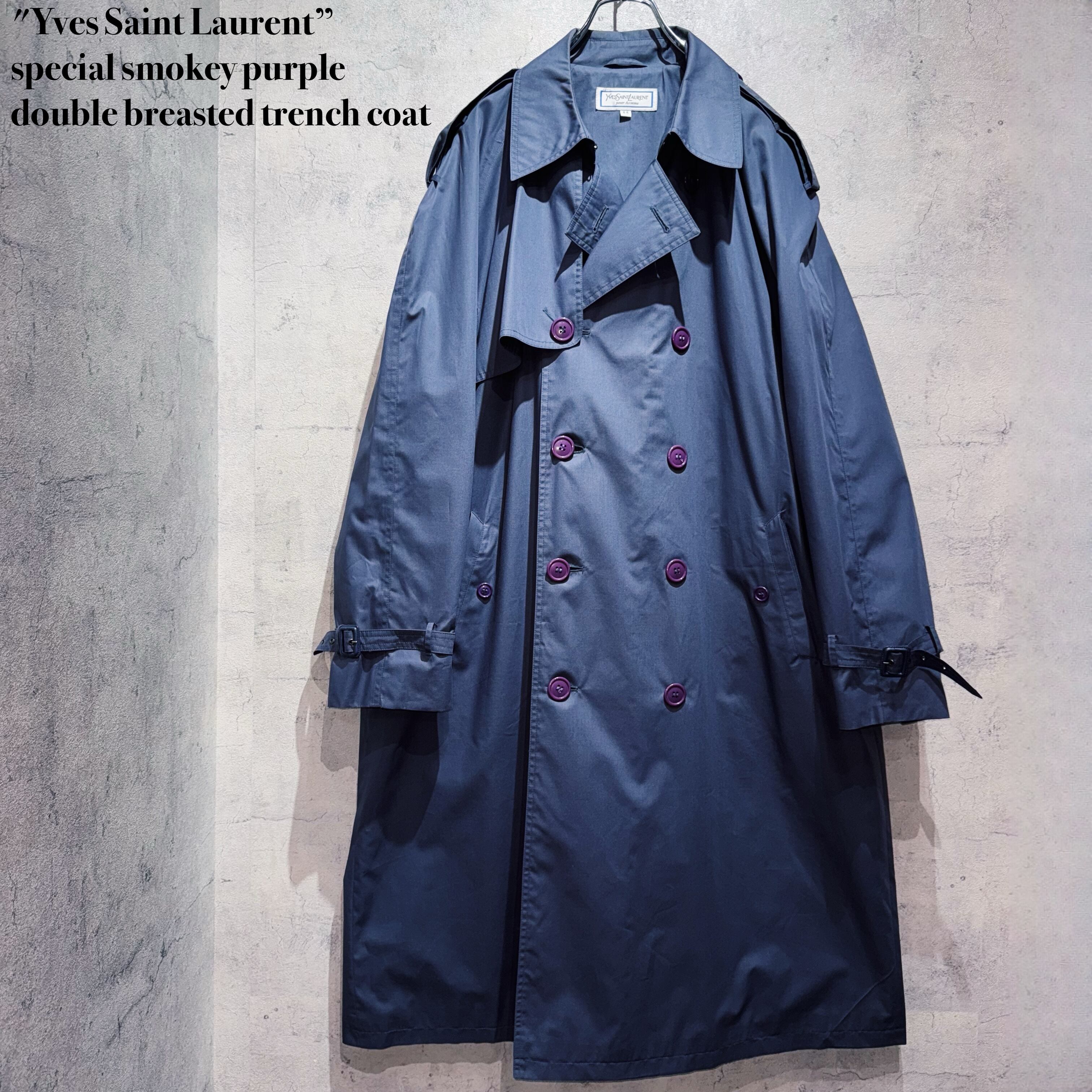 "Yves Saint Laurent”special smokey purple double breasted trench coat