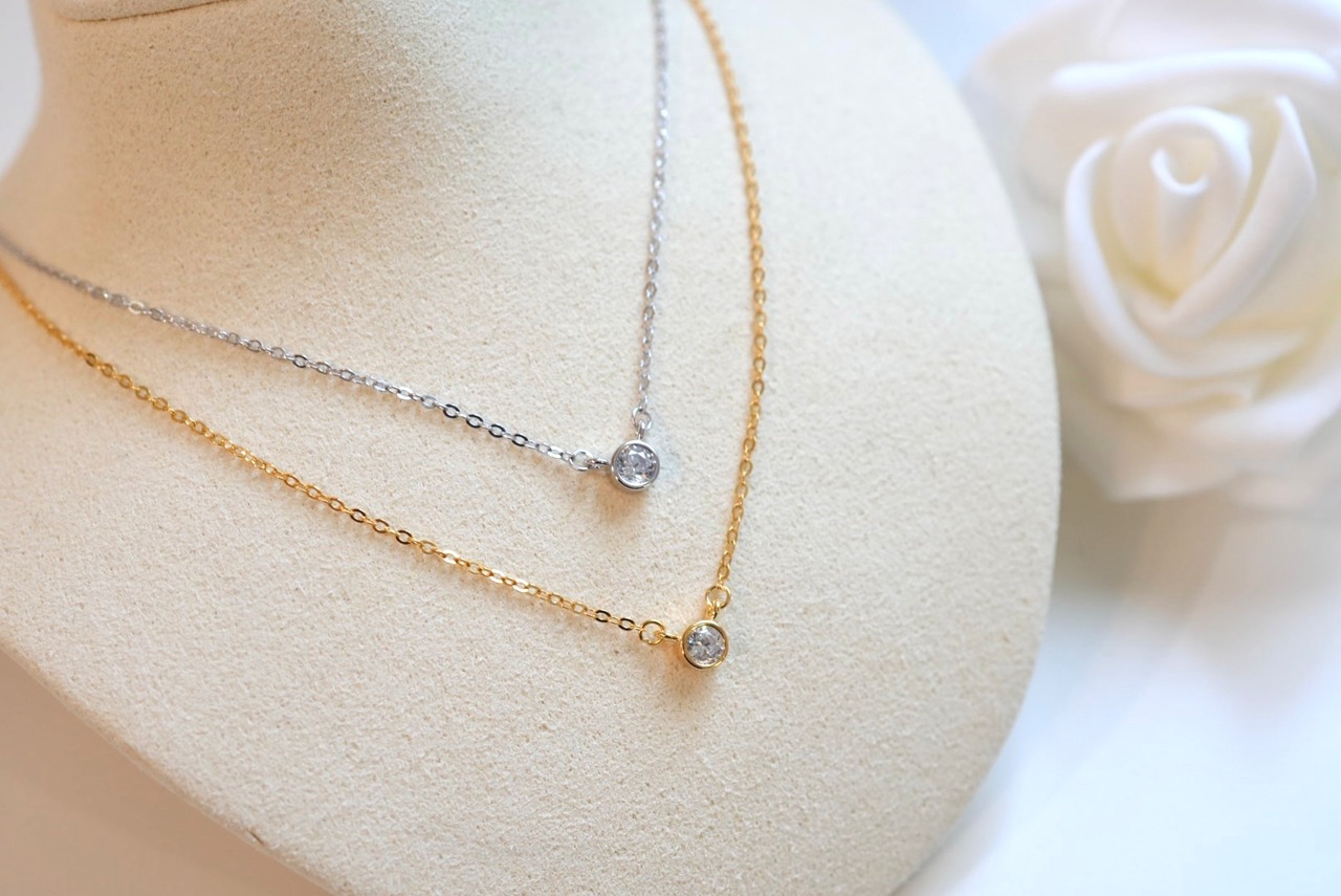 〈near jewelry collection〉simple stone necklace