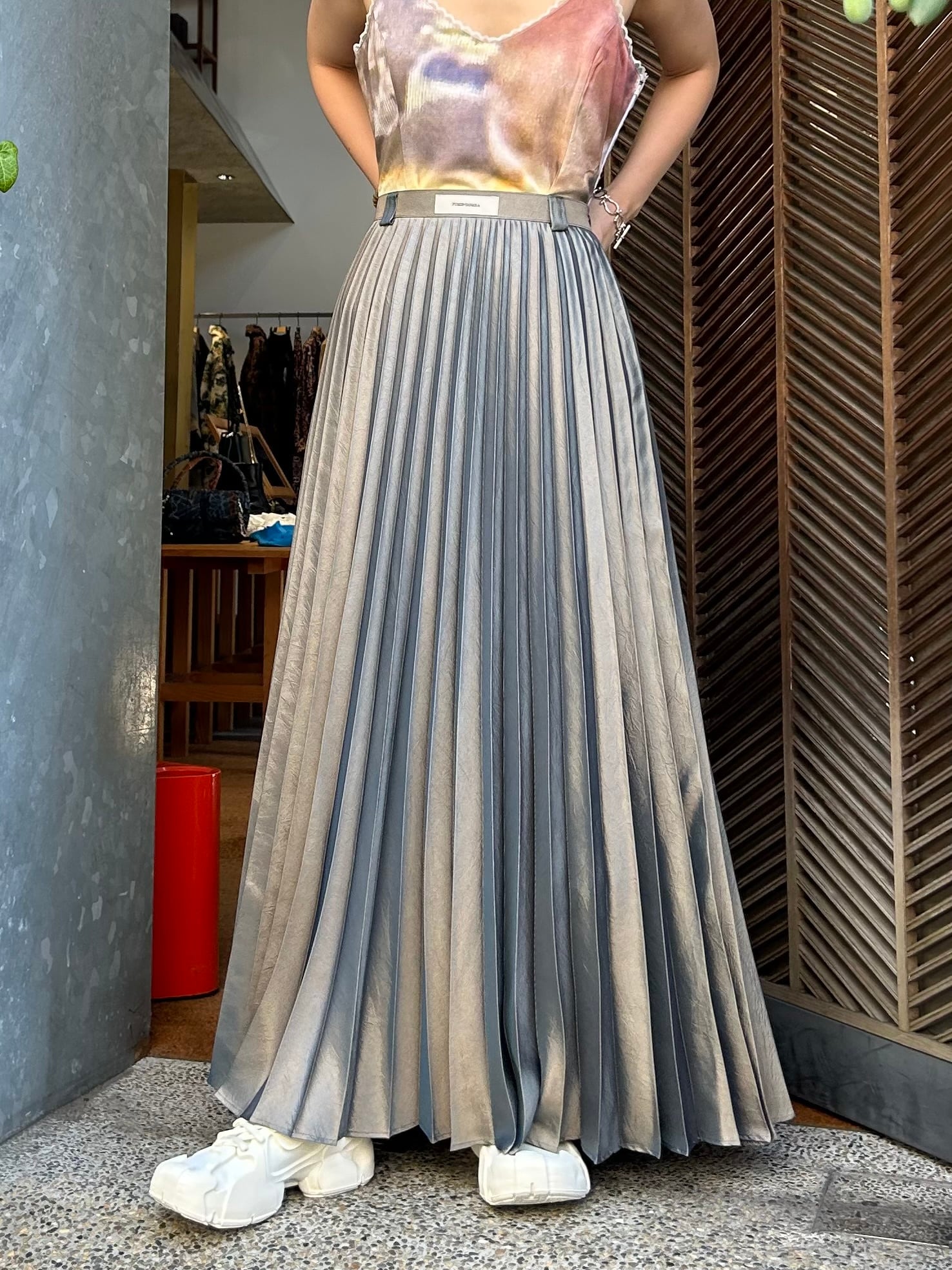 24AW】FUMIE TANAKA フミエタナカ / shiny pleats skirt | TRENT 