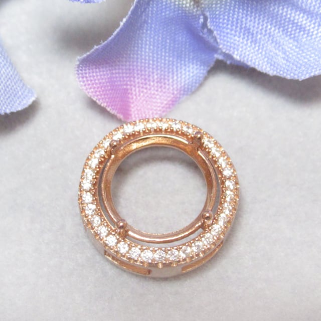 10㎜ CZフレーム カラム S925 ペンダント セッティング PG