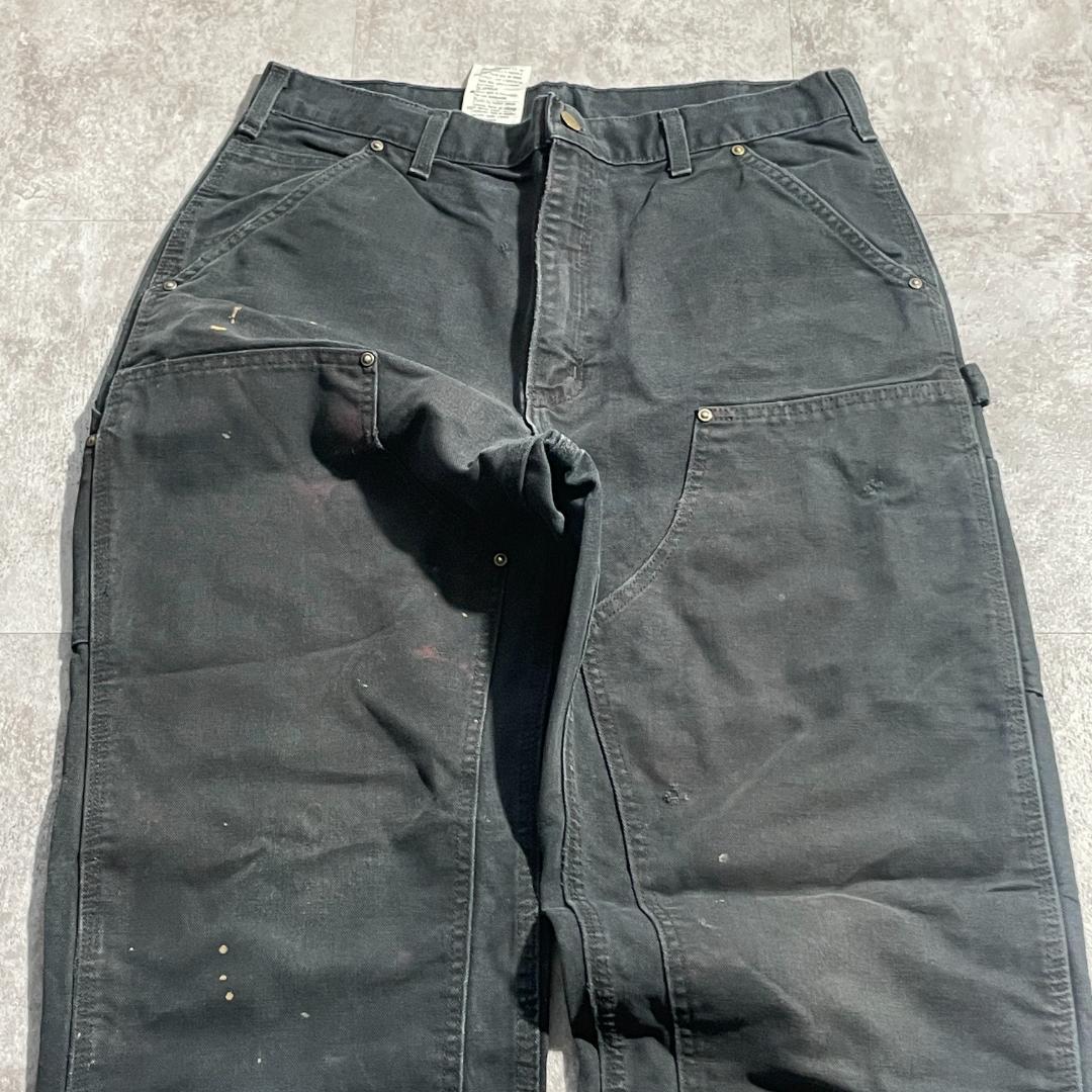 00s ブラック ダブルニー Carhartt B136 BLK 34×36 | ib2