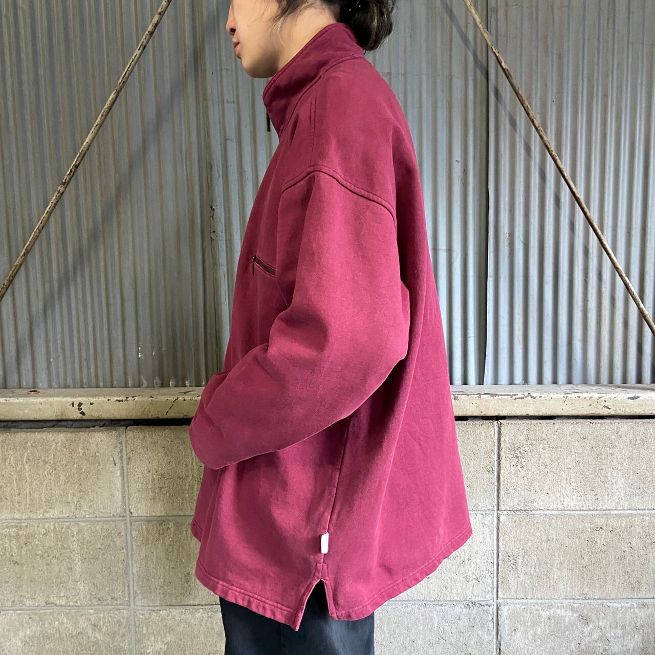 90~00年代 Eddie Bauer エディーバウアー ハーフジップ スウェット 