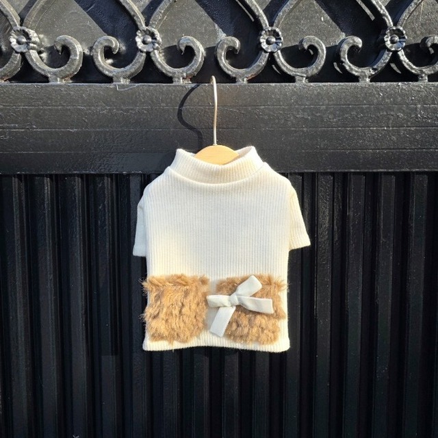 【予約】[EOMUKMARKET] アイボリー／ココファーポケットミンクTシャツ