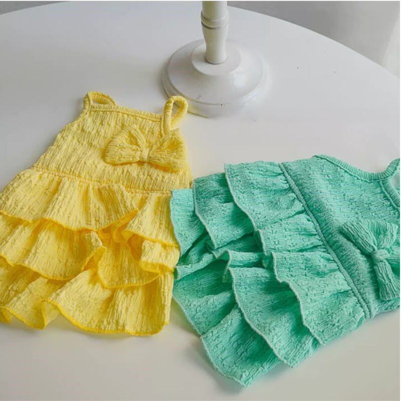 カラフルティアードスタイルのワンピース 犬服 00647