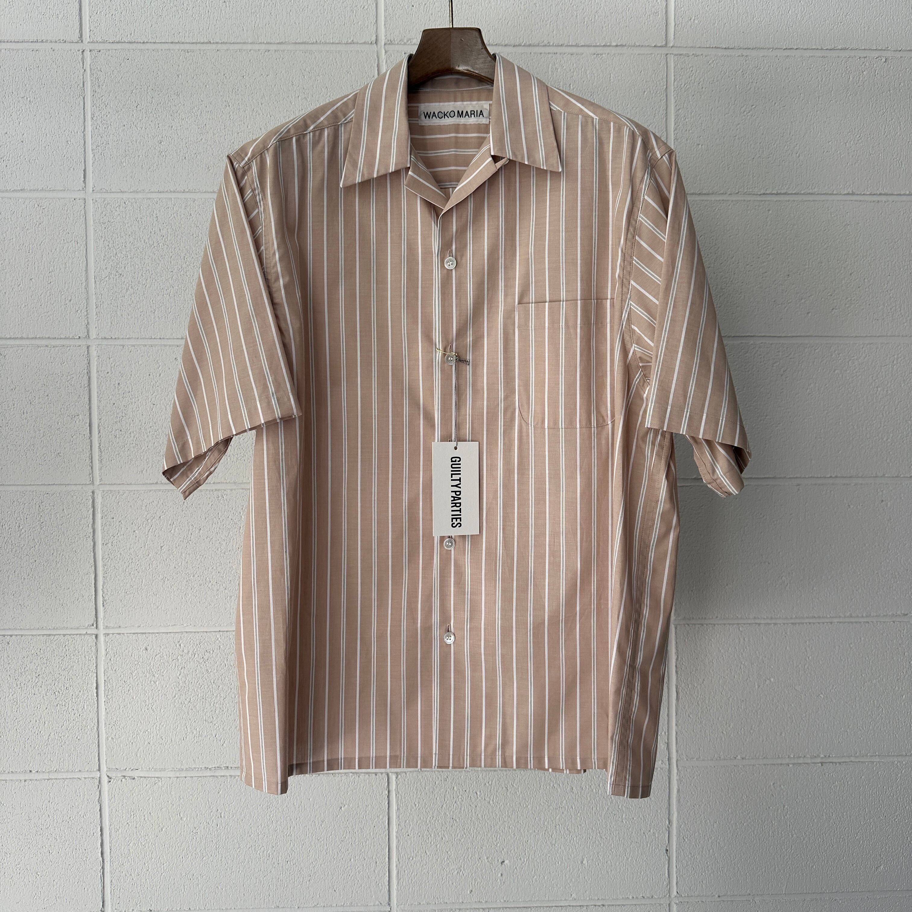 WACKOMARIA STRIPED OPEN COLLAR SHIRT | integral