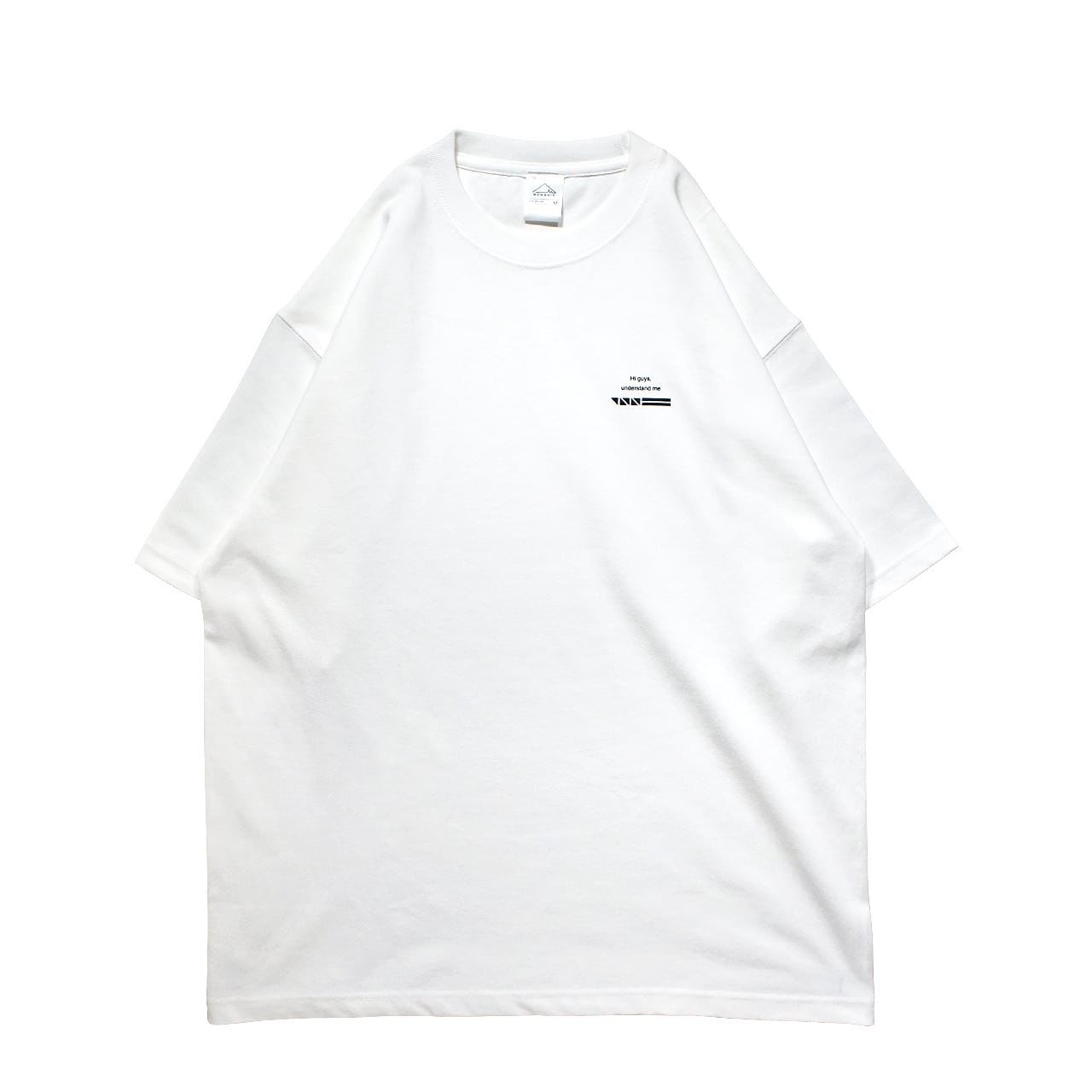 "UNDERSTAND ME" big silhouette Tee <White×Black> - 画像1