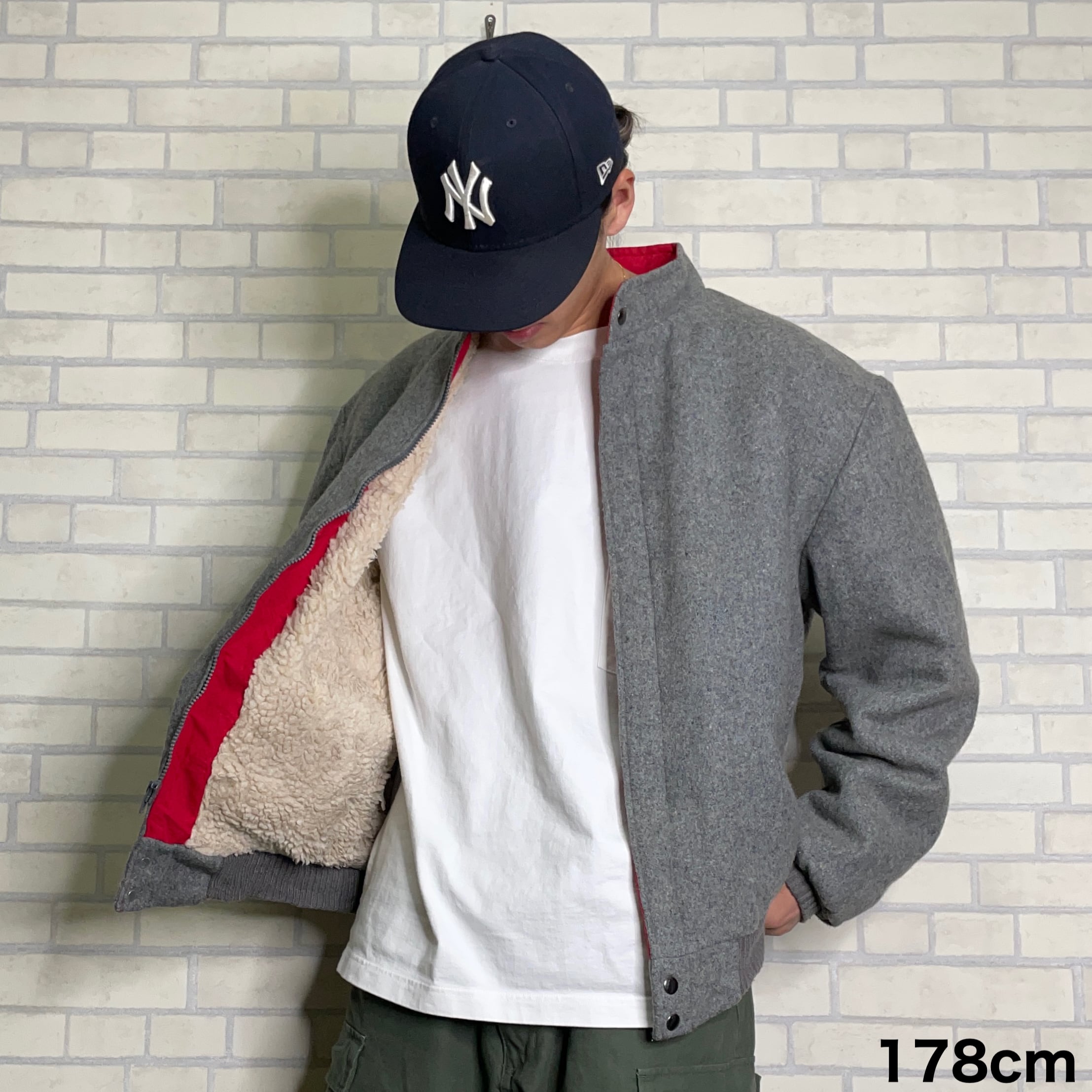 Lakeshine ウールジャケット XL グレー 裏地ボア Made in USA 状態良好 