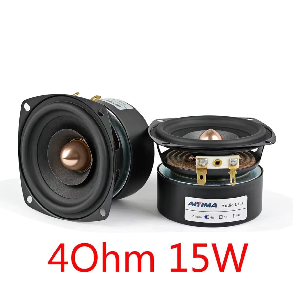 スピーカーユニット 2個 3インチ 15W ラウンド スクエア フルレンジ