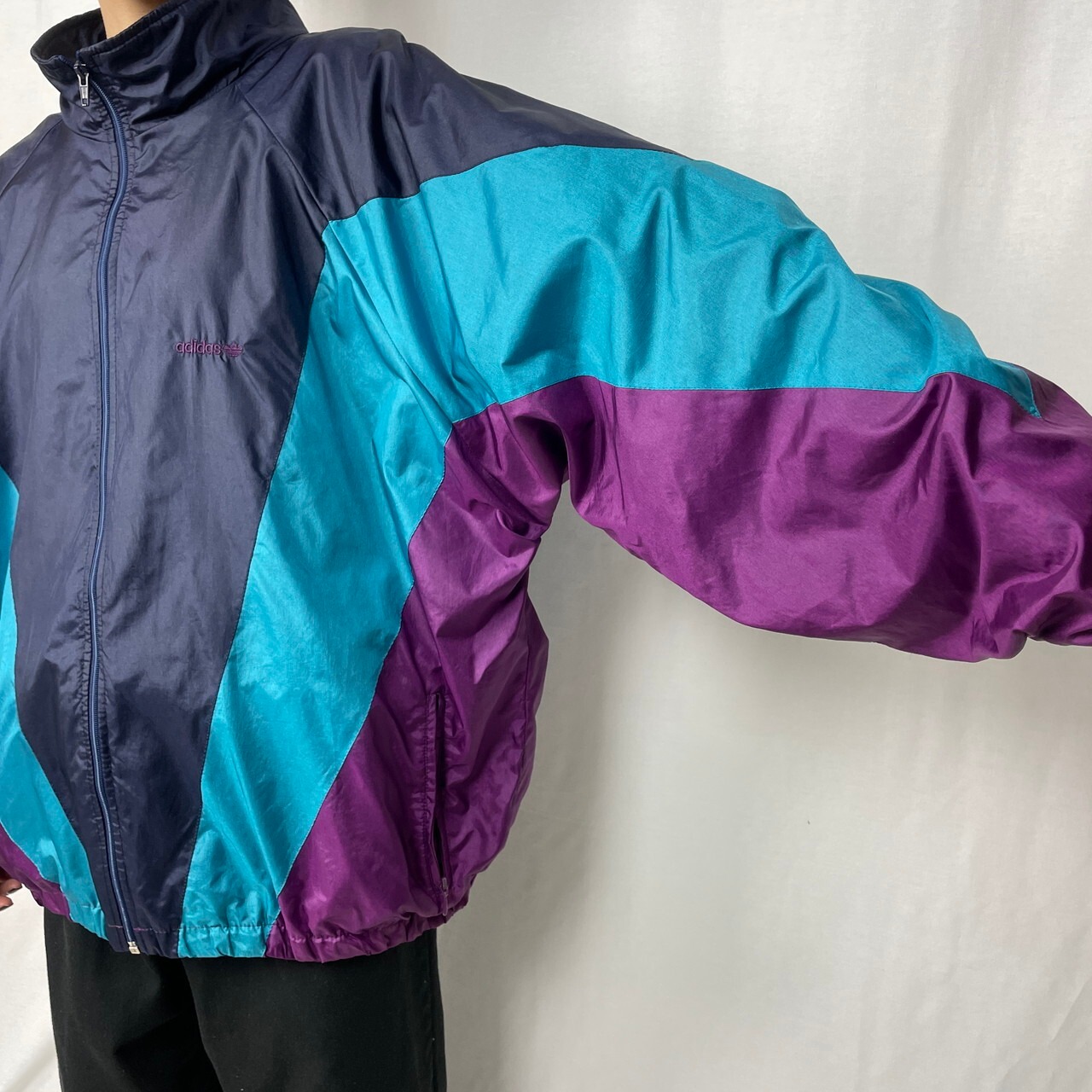 80年代 adidas アディダス ナイロン トラックジャケット メンズ2XL相当 