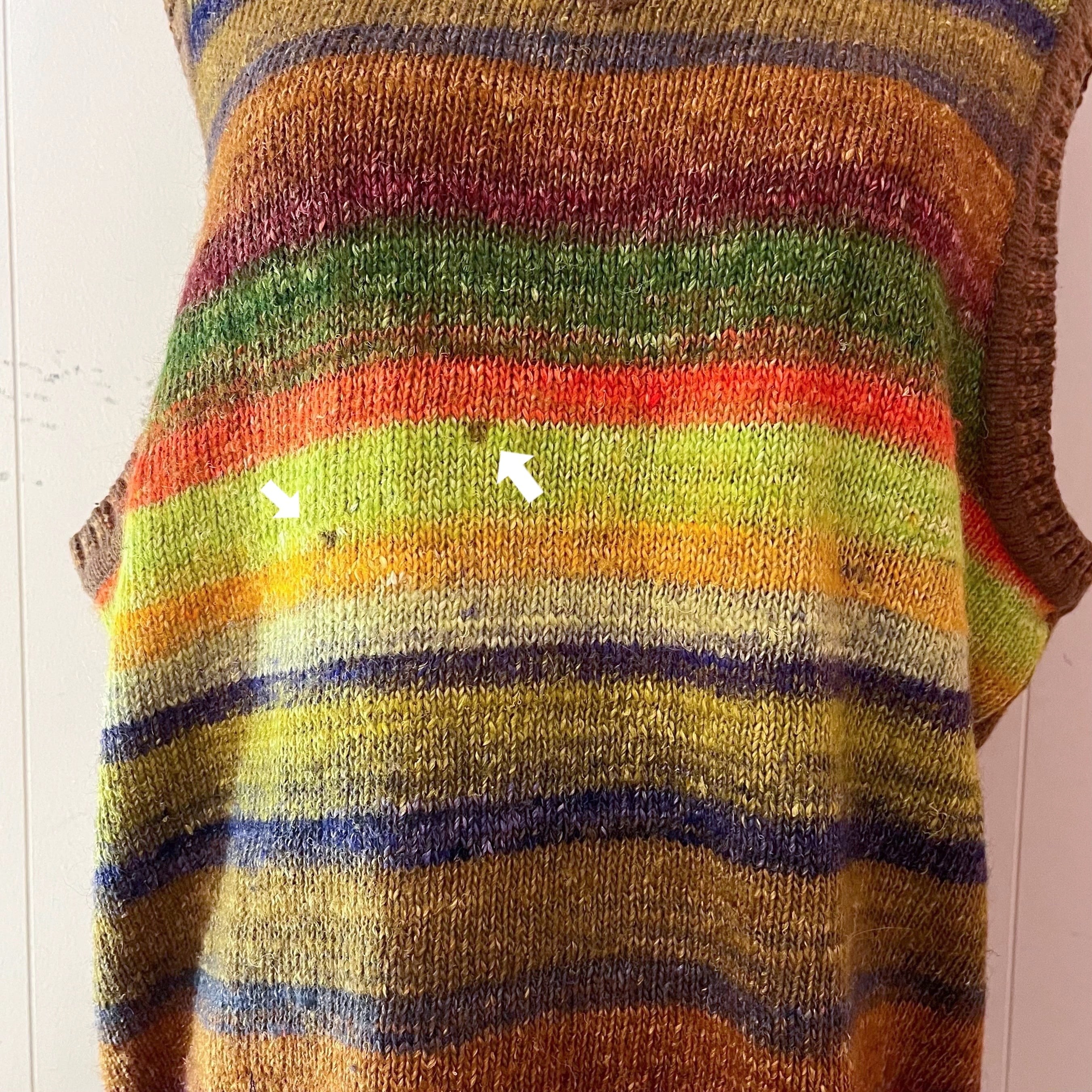 rainbow color mohair knit vest