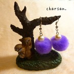 ふわもこ♡冬ピアス《パープル》