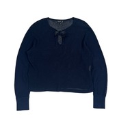 シルク リネン混 agnes b. アニエスベー リボン メッシュ ニット セーター イ/ネイビー系 レディース