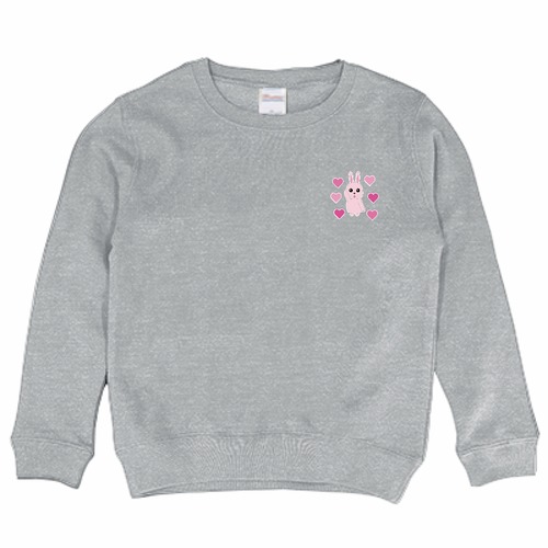 うさぎのラブレター2(キッズトレーナーB) (杢グレー)