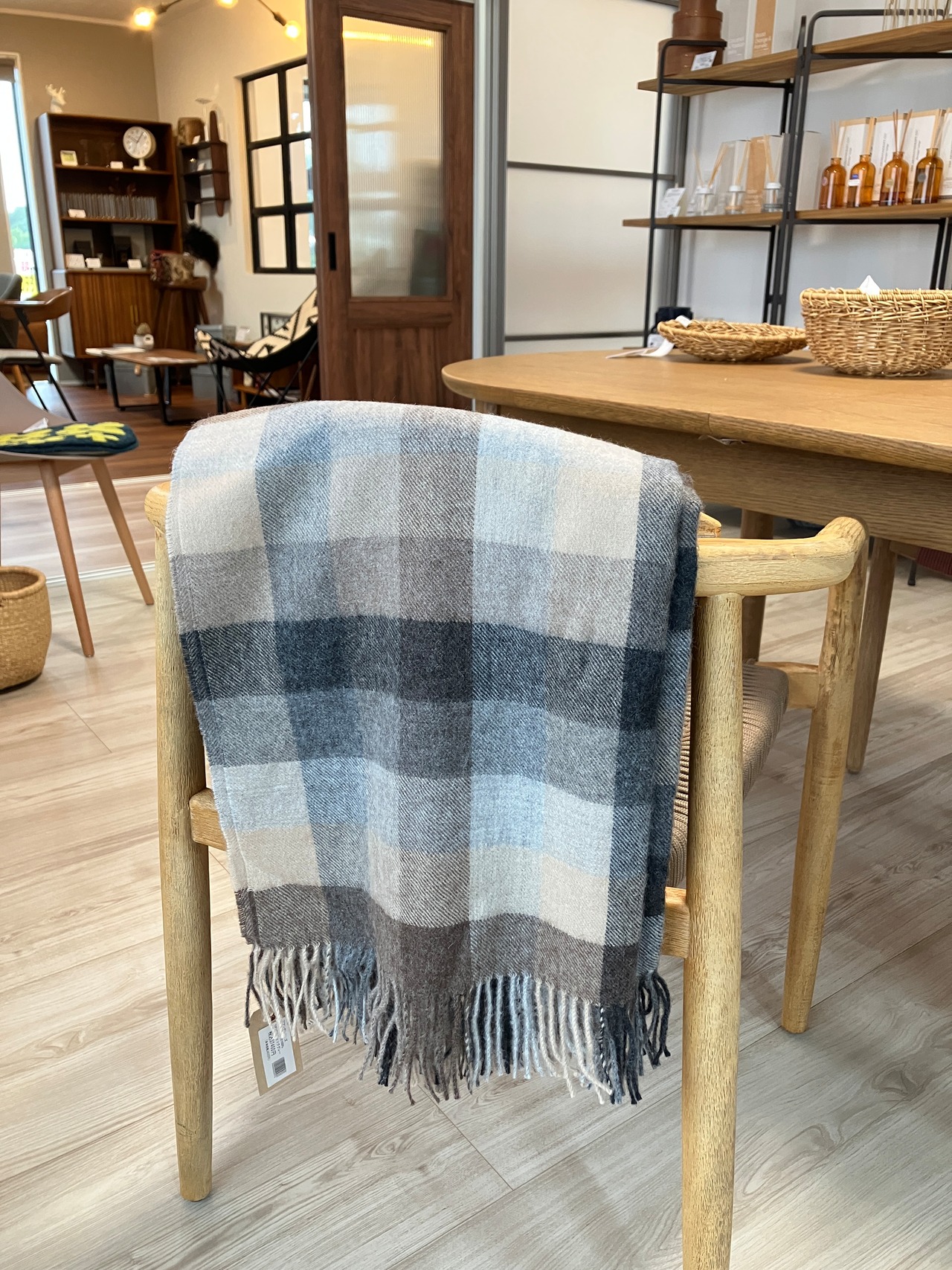 シルケボー アマンダシリーズ ベビーアルパカ (チェックグレー) 130×200