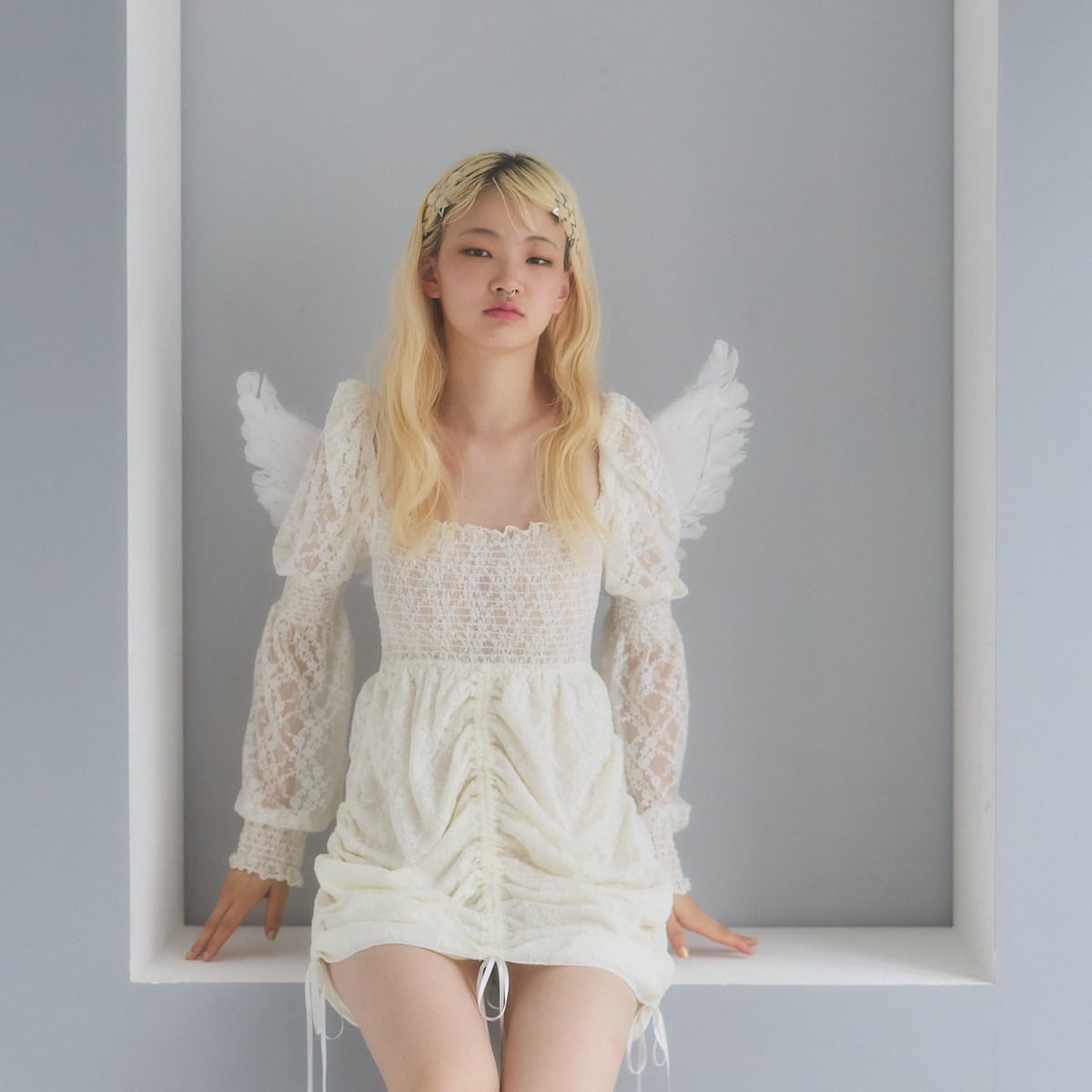 レースパフギャザーワンピース | lilLilly official webstore 