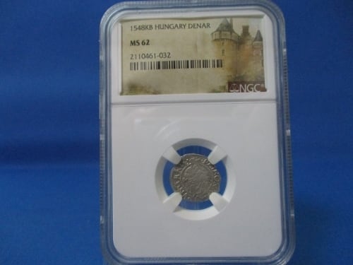 ハンガリー 1ディナール銀貨☆フェルディナンド1世／1548年／未使用