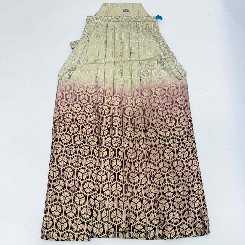 袴 行灯袴 男袴 紐下丈89cm 男性用袴 Lサイズ 成人式袴 金 赤 中古 4651