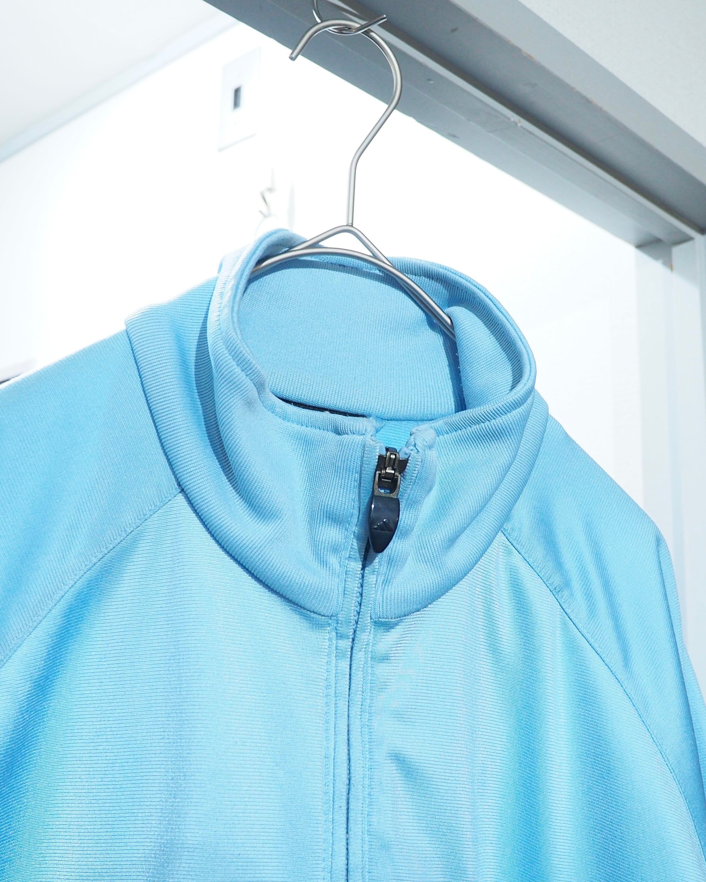 2000s ” adidas ” Shiny Light Blue × Three Line Embroidery Over silhouette Track jacket