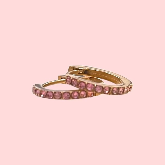 zirconia hoop pierce （pink gold×pink）