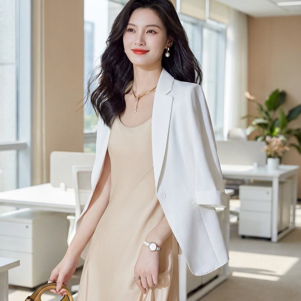 テーラードシングルジャケットandワンピースセットアイテム A1051