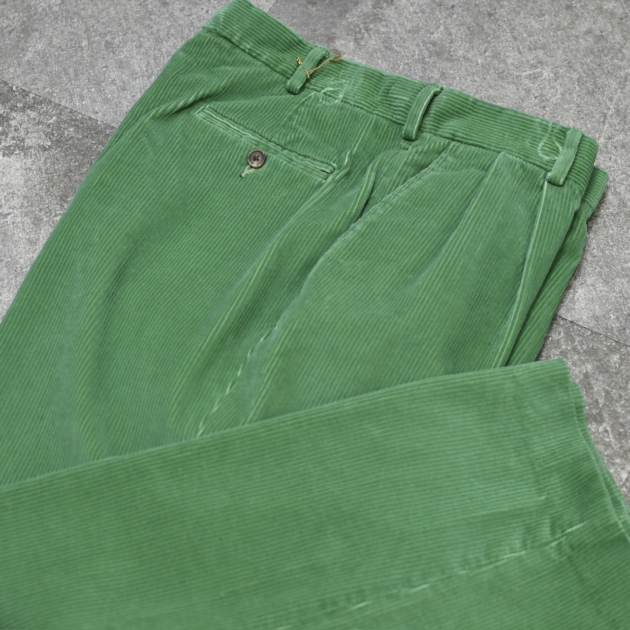 green wide corduroy pants