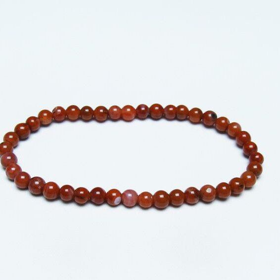 ナンホーンアゲート ブレスレット 5mm 南紅瑪瑙 ブレス 一点物 メール便可 [M便 1/10] 111-42241