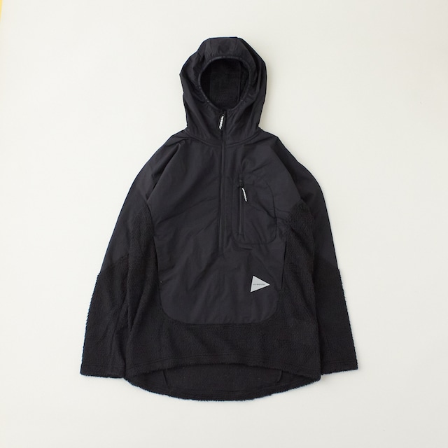 and wander(アンド・ワンダー)alpha direct hoodie -   black  メンズ レディース  ジャケット