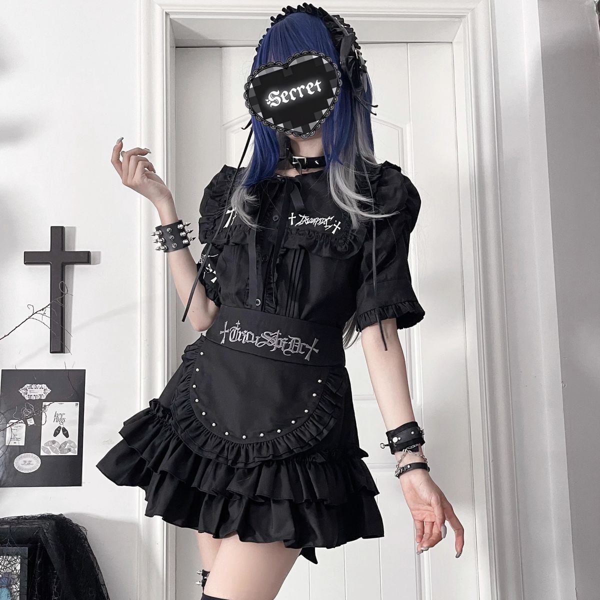 サブカル系フリルエプロン付きメイド服セット：スカート | Maiden's Rêve