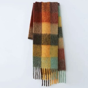 チェックボリュームショール K0438