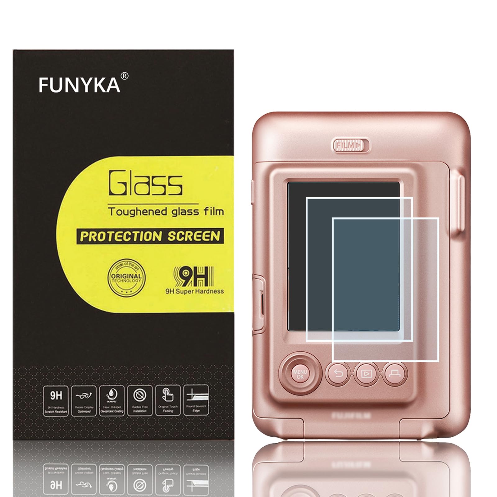 【数量限り】2枚セット 超薄ガラス液晶保護フィルム Fujifilm Instax Mini LiPlay 対応 透過率95%以上 高硬度9H 撥水 撥油 撥指紋