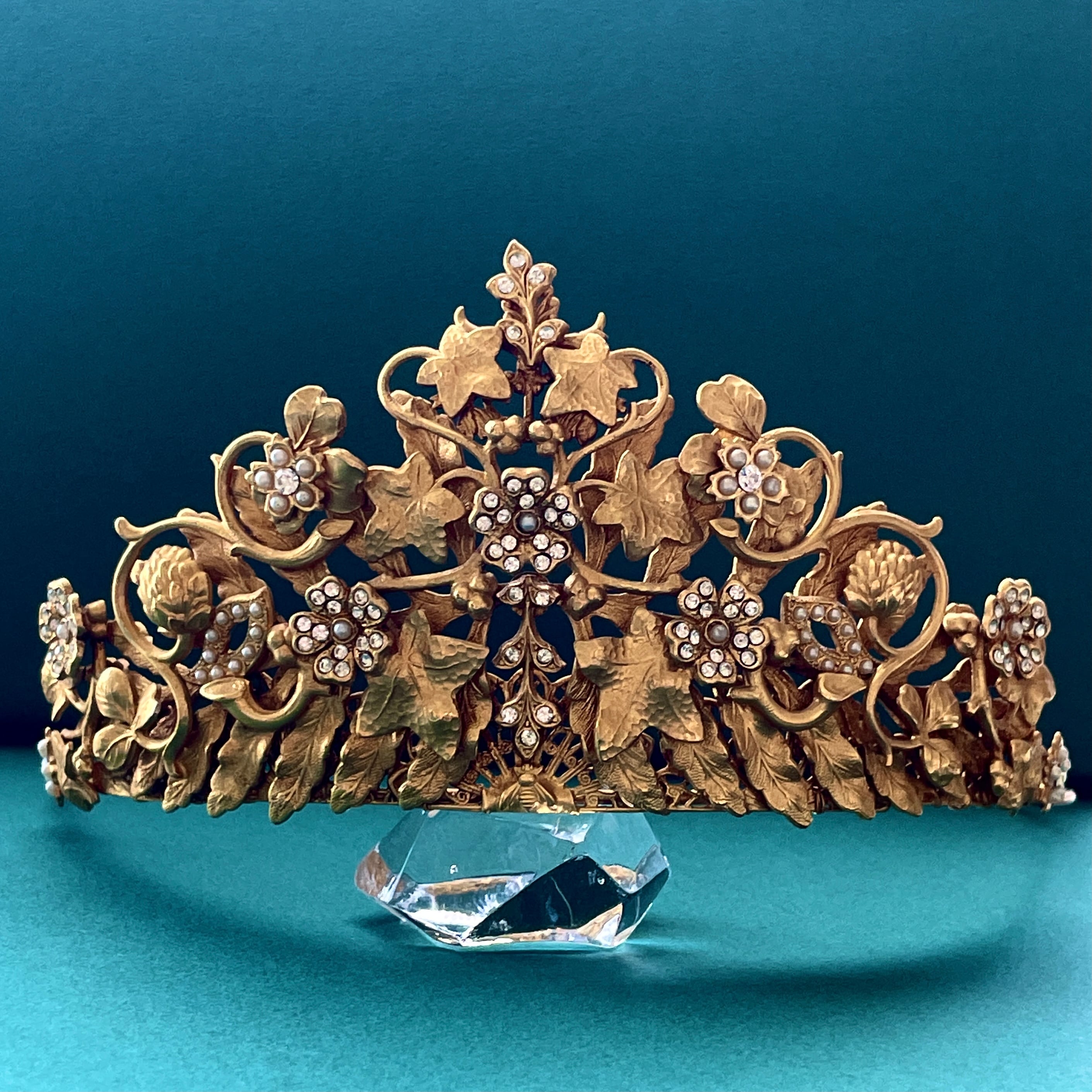 ティアラ様 レンタル・アンティークティアラ tm03【ティアラ&イヤリングセット