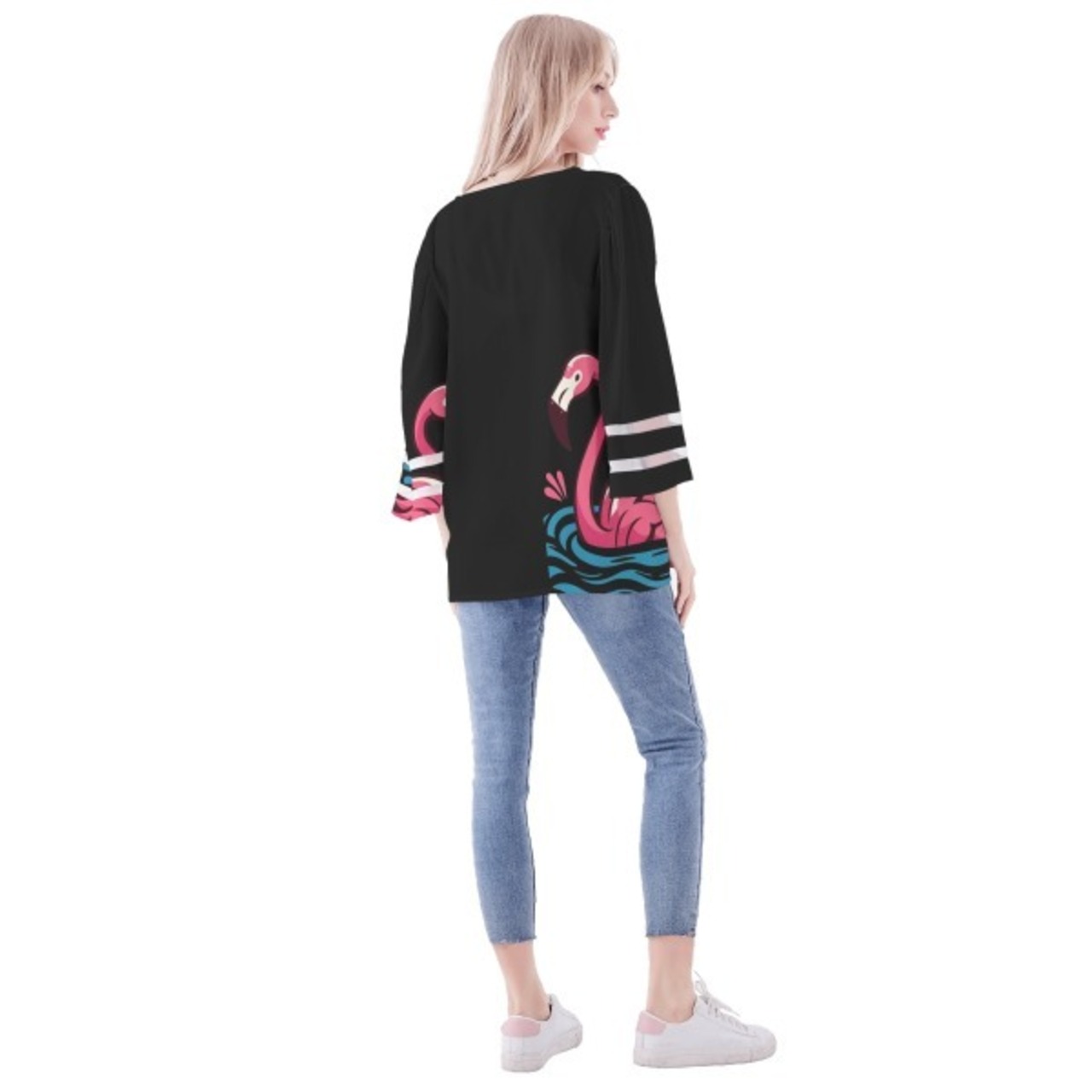 Women's Loose Chiffon Blouse with Puff Sleeves Swim 4506