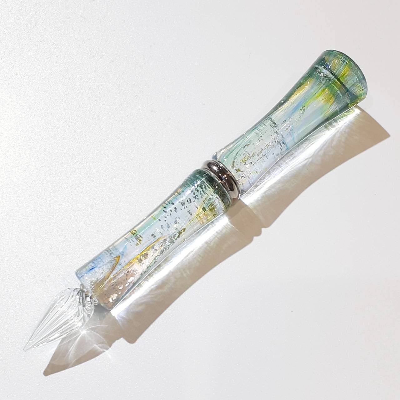 J*0様 glass studio toos 朧月 TAKETORI 朧月 青竹色 銀の月 Drop Nib