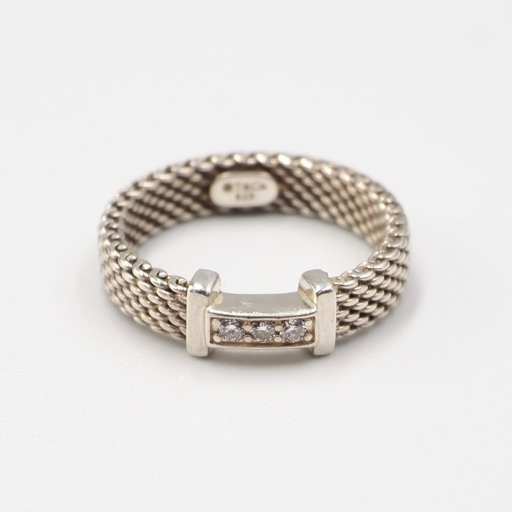 11/22掲載 Tiffany&Co. 約7号 サマセット 3Pダイヤ リング シルバー925 ティファニー