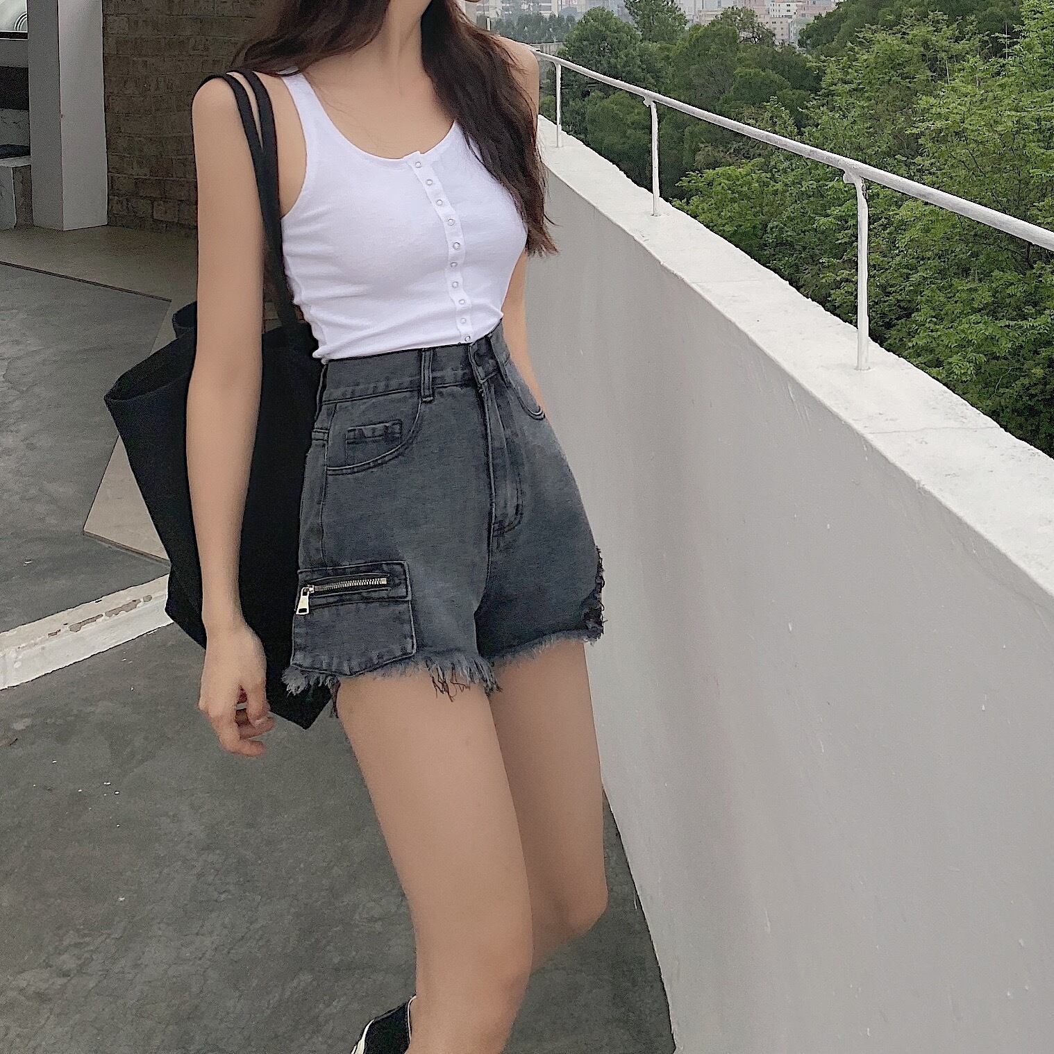 パンツ サマースタイルハイウェストスタンダードショーツ レトロ 夏物 ブルマー ドラファッションホール42873143020