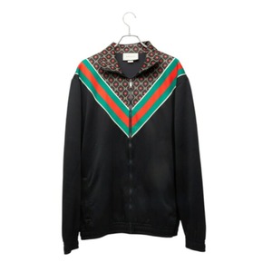 グッチ シェリーライン GGスター ジャージ トラックジャケット サイズL ブラック ポリエステル メンズ GUCCI 中古