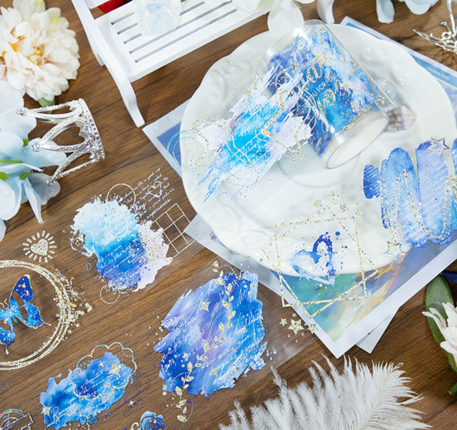 贝壳光 6cm×10m 凉暮秋 海外マスキングテープ 贝壳光 6cm×10m 琥珀