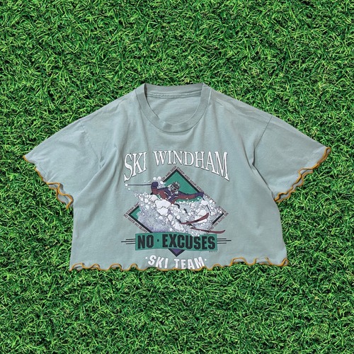 チビ丈mellowリメイクTシャツ ミントグリーン