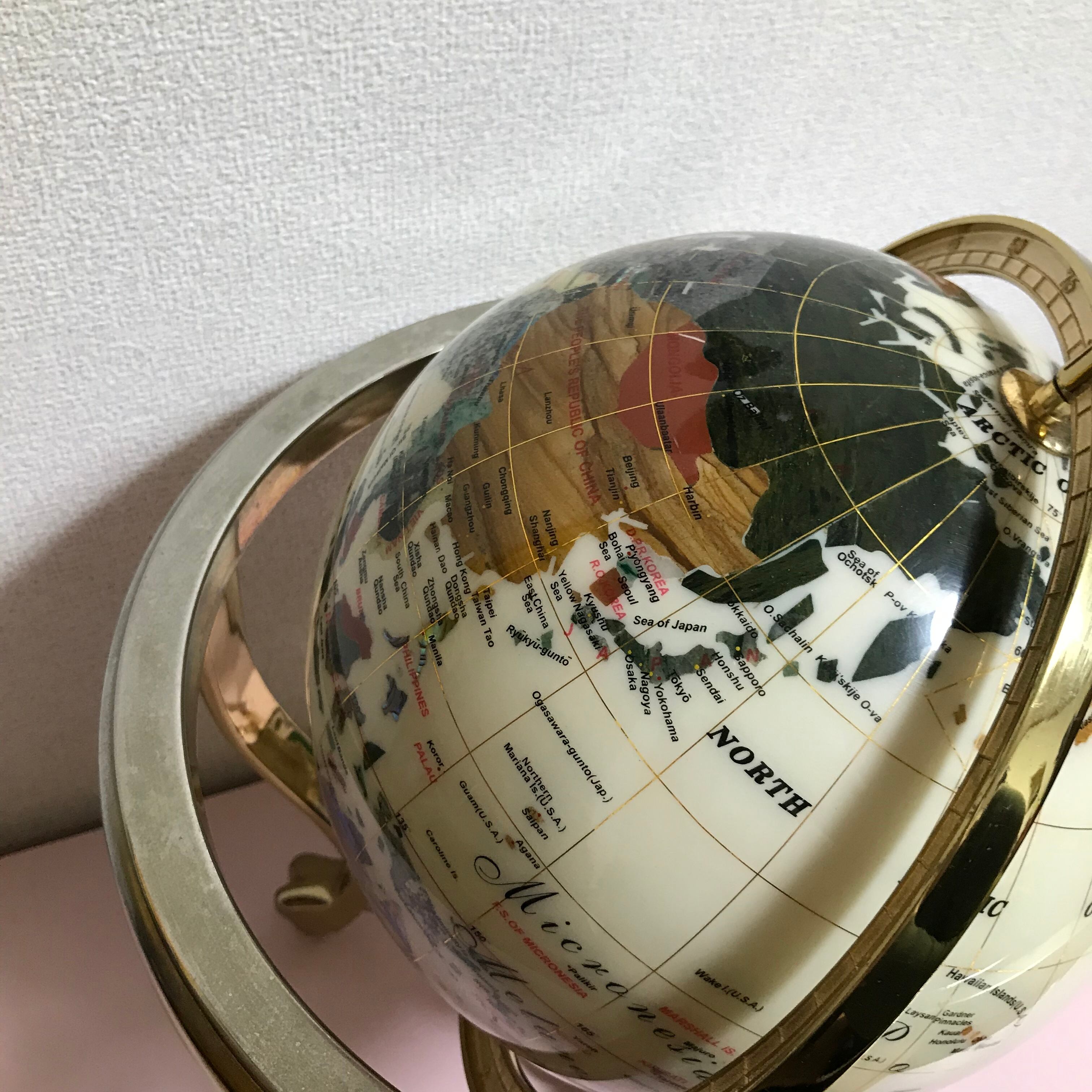 アンティーク天然石 アンティーク 地球儀 stone globe