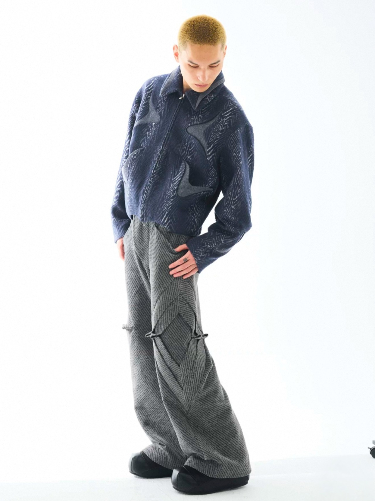 54A0 Crescent Patchwork Short Jacket